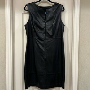 Black leather dress.